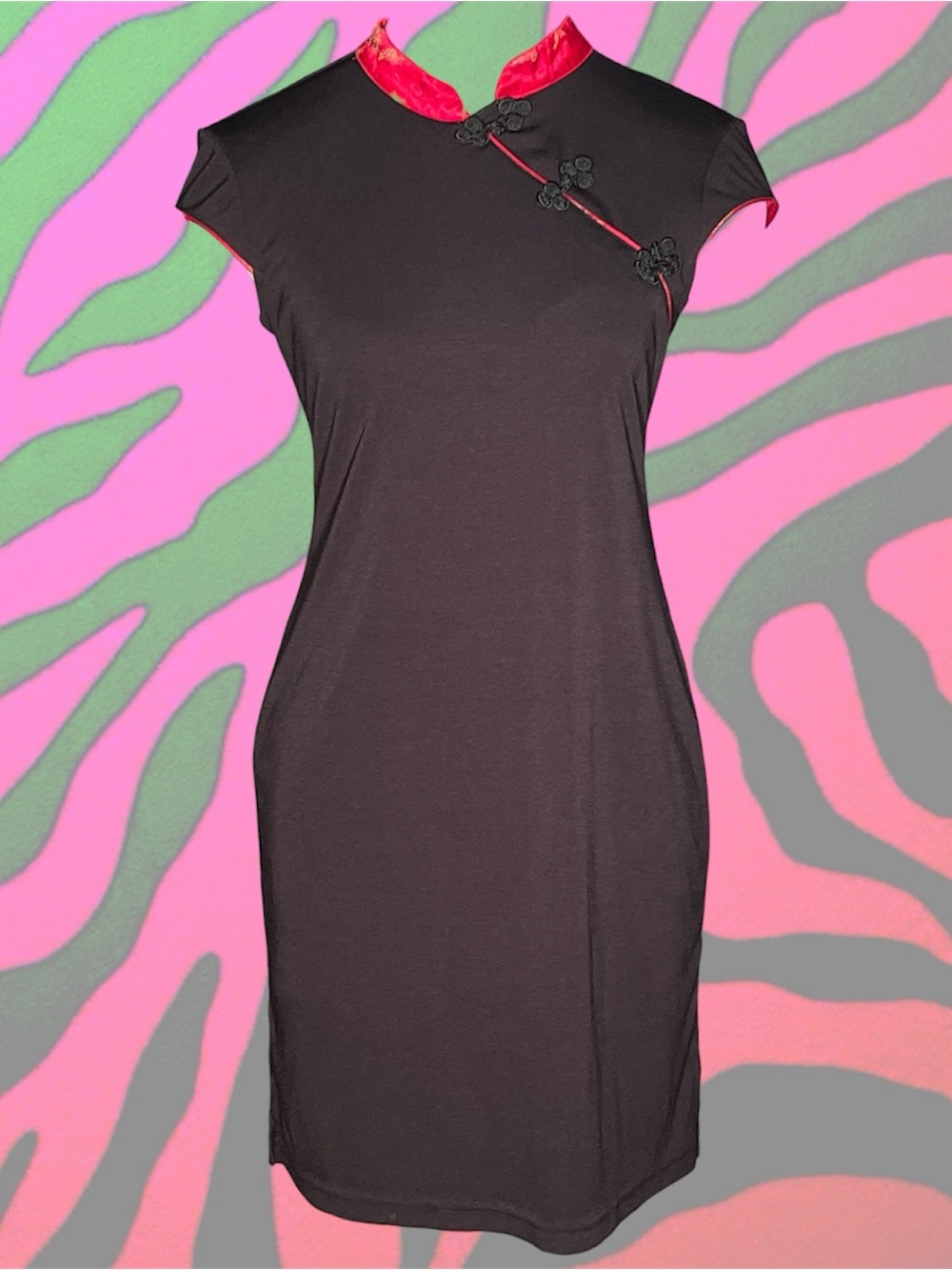 vintage City Triangles mandarin cheongsam style dress